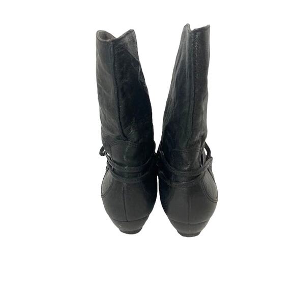 Vintage 80's Black Leather Boots - BOCAGE - Size 6 - Picture 8 of 11